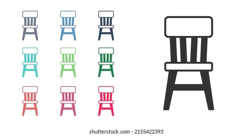 Black Chair icon isolated on white background. Set icons colorful. Vector