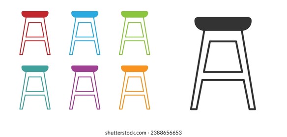 Black Chair icon isolated on white background. Set icons colorful. Vector