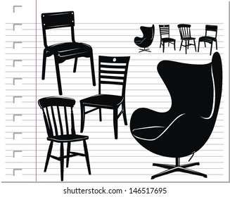 black chair on paper