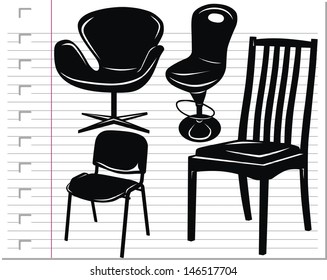 black chair on paper