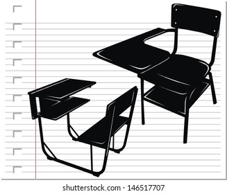black chair on paper
