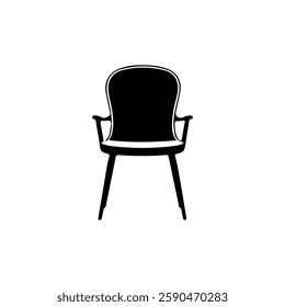 Black Chair silhouette vector illustration on white background