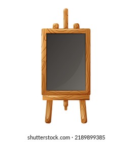 Black chalk board. Element of school, educational institution. For writing by a student or teacher. Vector illustration, cartoon style