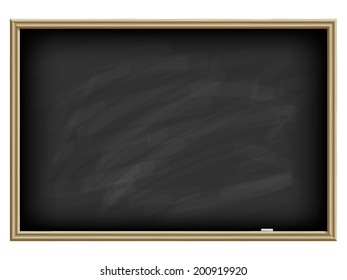 Black chalk board isolated on white