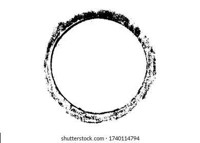 black chalk hand drawing as circle shape on white  background (vector)