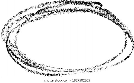 Black Chalk Hand Drawing As Circle Shape On White  Background (vector)