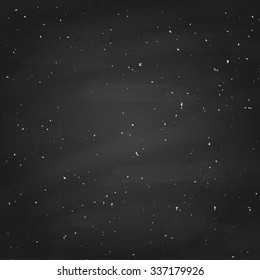 Black chalkboard background with white texture. Vector illustration.