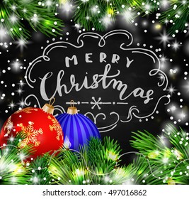Black chalkboard for Christmas