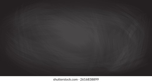 Ilustração do vetor de fundo detalhado da textura do quadro negro. Quadro negro escolar para fundo de mesa de textura de giz com grãos grunge e arranhões. Quadro de anúncio de modelo vazio de educação suja.