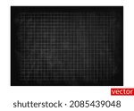 Black chalkboard with grid. Blackboard texture. School board with checkered pattern. Chalkboard background. Realistic detailed texture background. Vector 