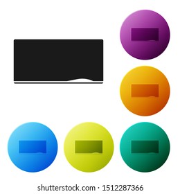 Black Chalkboard icon isolated on white background. School Blackboard sign. Set icons colorful circle buttons. Vector Illustration