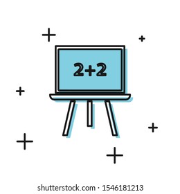 Black Chalkboard icon isolated on white background. School Blackboard sign.  Vector Illustration