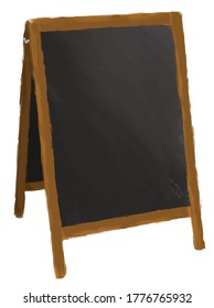 Café restaurante de pizarra negra para escribir el menú con tiza ilustración vectorial elemento de color de agua aislado en un fondo blanco