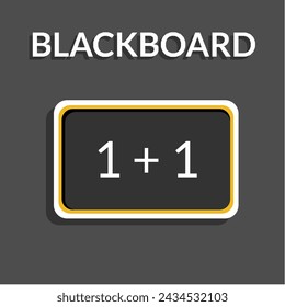 Black chalkboard stickers in vector style, suitable for children's theme designs