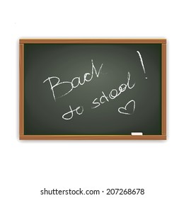 Black chalkboard, vector illustration. Back to school.