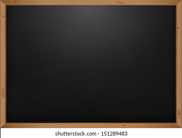 Black Chalkboard With Wooden Frame 