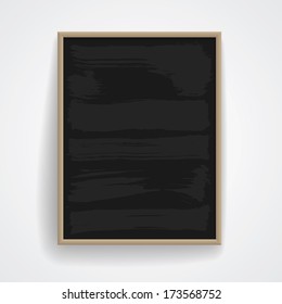 Black chalkboard with wooden frame. Vector eps-10.