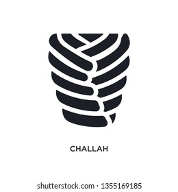black challah isolated vector icon. simple element illustration from religion concept vector icons. challah editable logo symbol design on white background. can be use for web and mobile