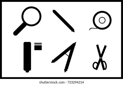 Black chancery set on a white background. Vector art.