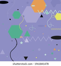 Black Chaos Silver Green Vector Background. Orange Blue Triangle Ornamental Fabrics. Pastel Polygon Zigzag Calm Grey Geometrical Modern Design. Oval Pink Lines Shadows Modern Simple Hipster Art.