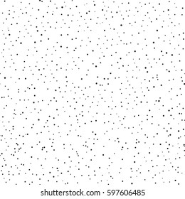Schwarze, chaotische Punkte auf weißem Hintergrund. Abstraktes Monochrome Nahtloses Muster.