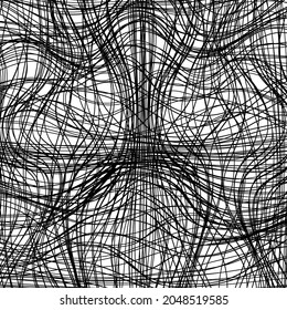 Zeilenhintergrund. Handgezeichnete Linien. Verändertes chaotisches Muster. Vektorgrafik.