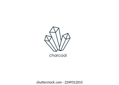 black charcoal icon vector illustration 