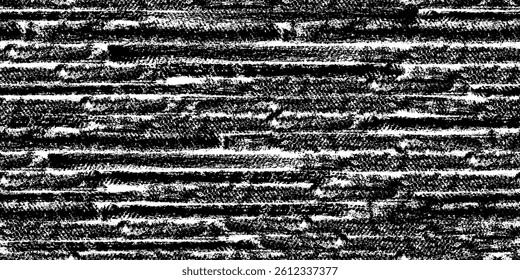 Black charcoal marks on rough watercolor paper. Vector seamless pattern