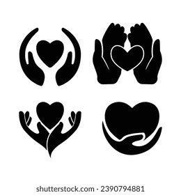 Black Charity Logo Vector Illustration