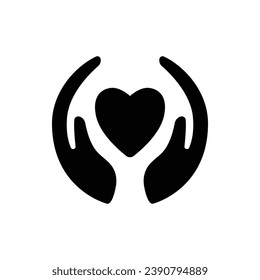 Black Charity Logo Vector Illustration