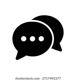 Schwarzes Chat-Blasensymbol mit Ellipse - Messaging-, Kommunikations- und Unterhaltungssymbol