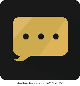 Black chat flat icon, message icon
