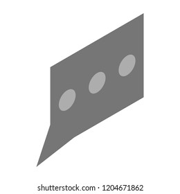 Black chat icon. Isometric of black chat vector icon for web design isolated on white background