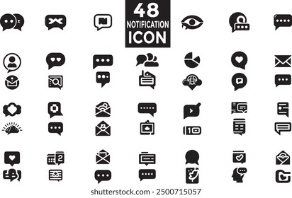 Black Chat Icon Silhouette Vector Illustration with Transparent Background