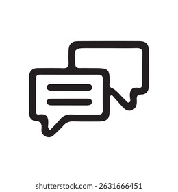 Black Chat message icon. Speech bubbles with text messages symbol. Comment icon vector eps 10