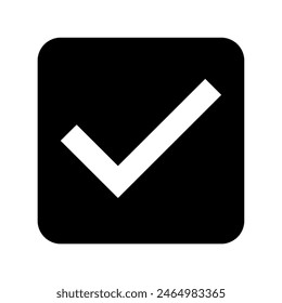 Black check box with white check icon vector design in eps 10