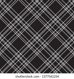 Black check diagonal seamless pattern. Vector illustration.