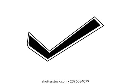 Black check icon on white background