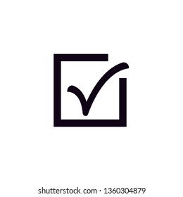 black check icon with white background