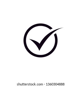 black check icon with white background