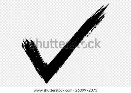 black check mark. checkmark sign vector illustration, hand drawn tick sign collection, Correct vote choice isolated symbol.
