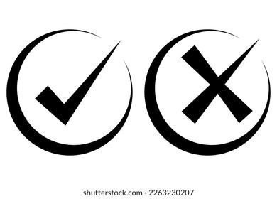 Black Check Mark And Cross Vectorart