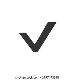 Black check mark flat icon. Tick symbol, tick icon. Vector illustration