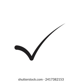 black check mark at the icon on a white background
