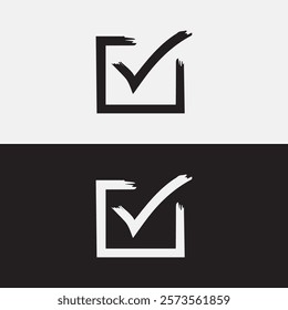 Black check mark icon. Check mark on transparent background. Check mark sign. tick symbol