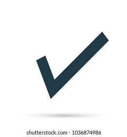 Black check mark icon. Tick symbol in black color