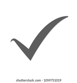 Black check mark icon. Tick symbol in black color, vector illustration.