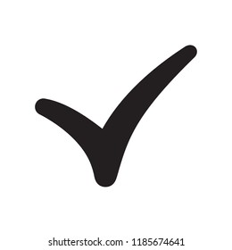 Black check mark icon. Tick symbol in black color, vector illustration.