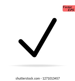 Black check mark icon. Tick symbol, tick icon vector illustration. eps10