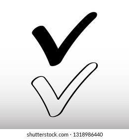 Black check mark icon. Tick symbol. Vector illustration.